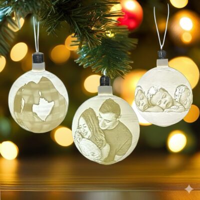 Custom Photo Lithophane Ornament – Personalized 3D Printed Christmas Keepsake