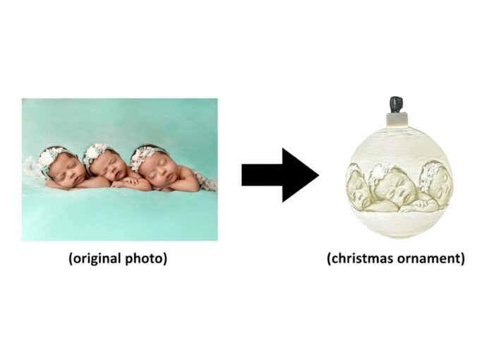 Custom Photo Lithophane Ornament – Personalized 3D Printed Christmas Keepsake